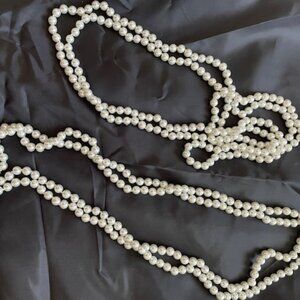 Quality Fashion 35 in White Good Pearl Bead Necklace -2 sets